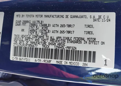 2024 Toyota Tacoma Trd Off Road 4Wd z USA, uszkodzony, nr VIN 3TYLE5JN1RT056677